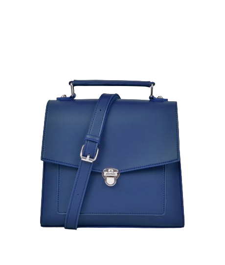 Glam Blue Push-Lock Messenger Bag