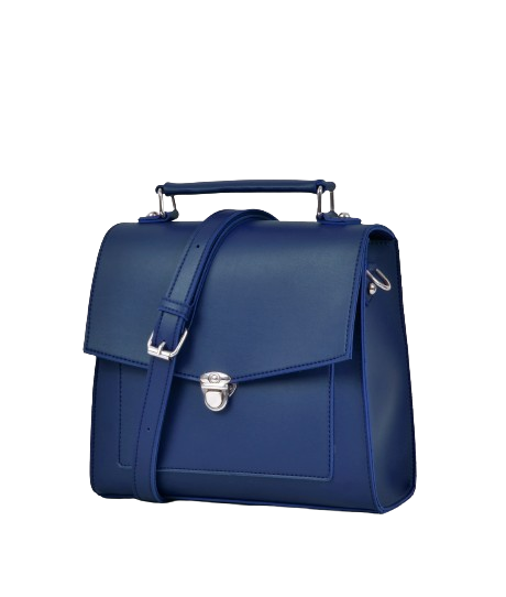 Glam Blue Push-Lock Messenger Bag